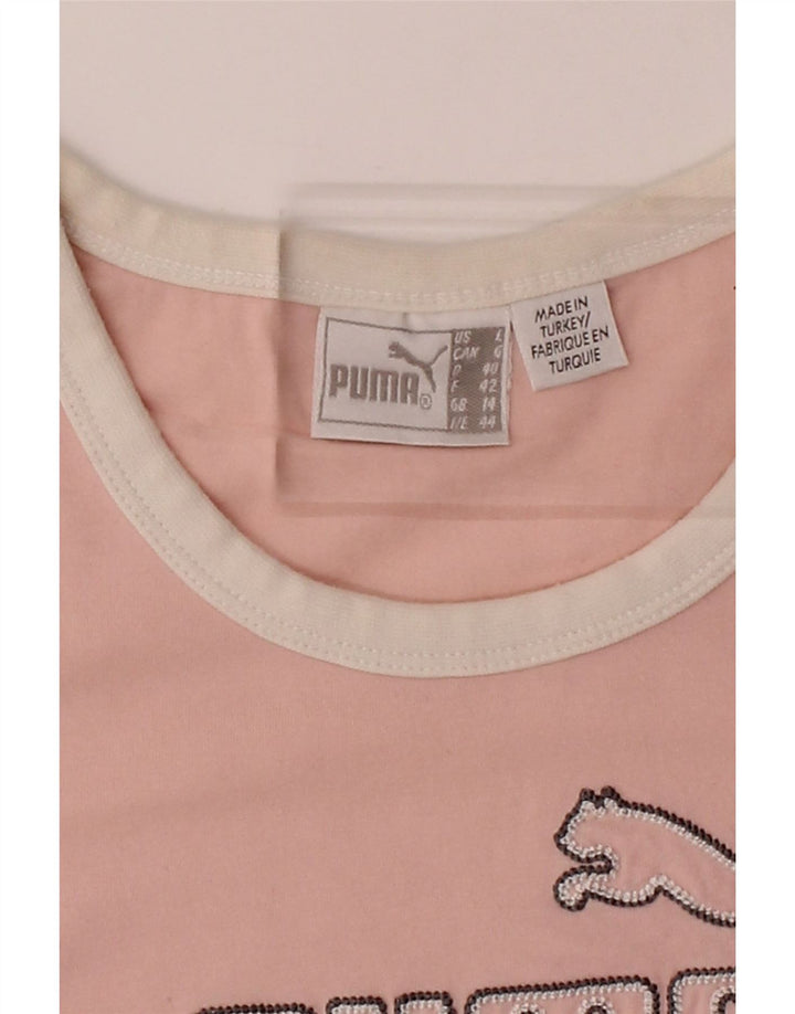 PUMA Womens Graphic T-Shirt Top UK 14 Medium Pink Vintage Puma and Second-Hand Puma from Messina Hembry 
