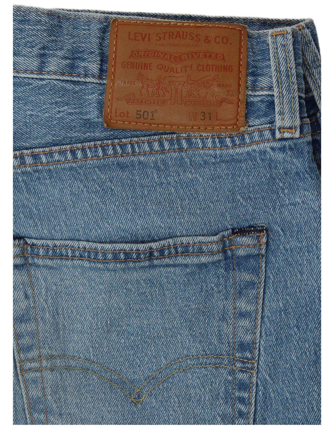 LEVI'S muške 501 kratke traper kratke hlače W31 srednje plavi pamuk