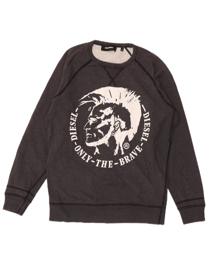 DIESEL Muška majica s grafičkim motivima Mali sivi pamuk