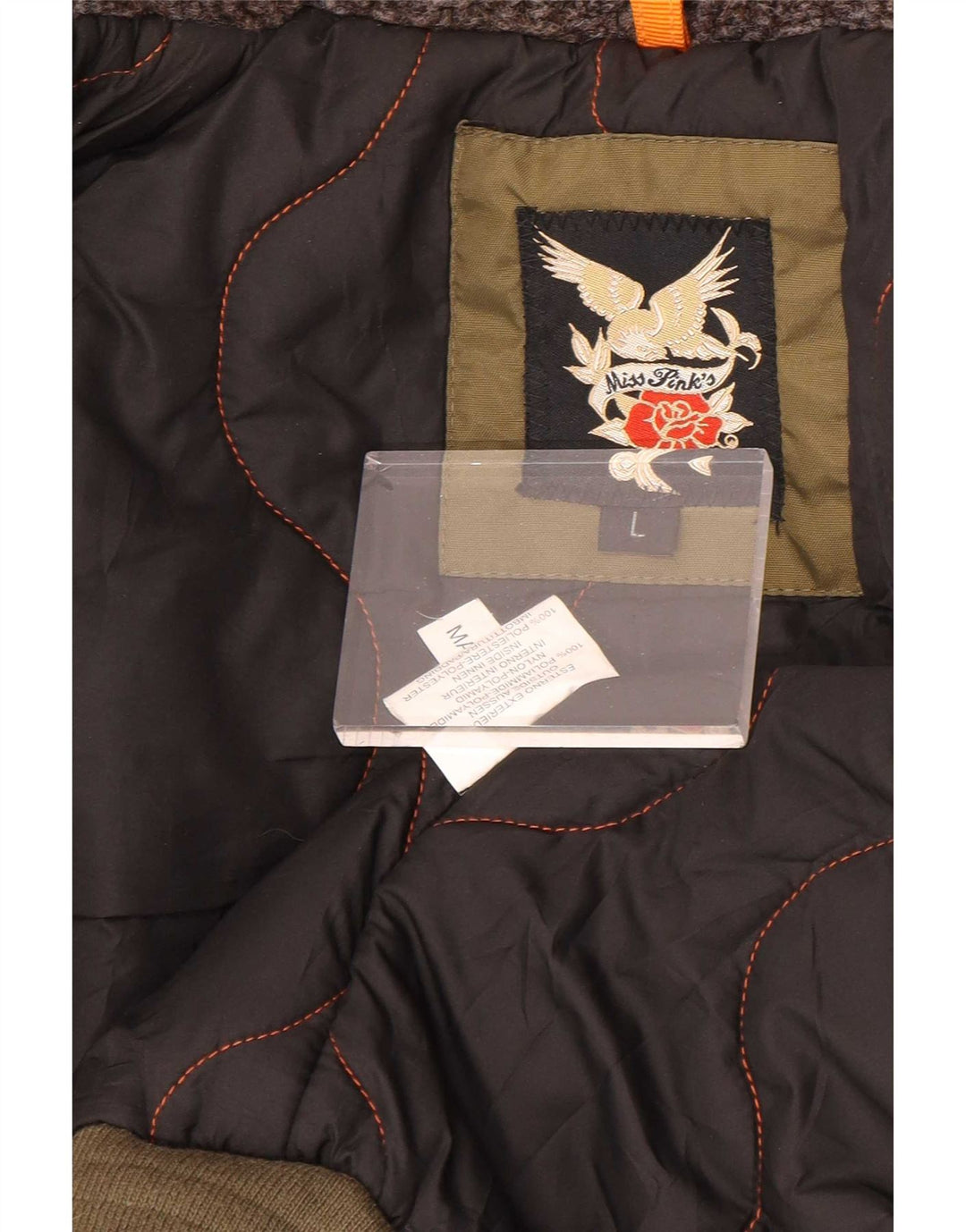 Vintage ženska bomber jakna s kapuljačom UK 16 veliki kaki poliamid