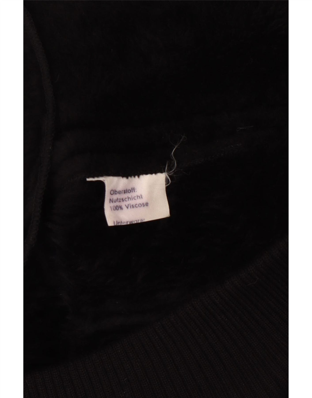 VINTAGE ženska šerpa jakna UK 12 Srednja crna viskoza