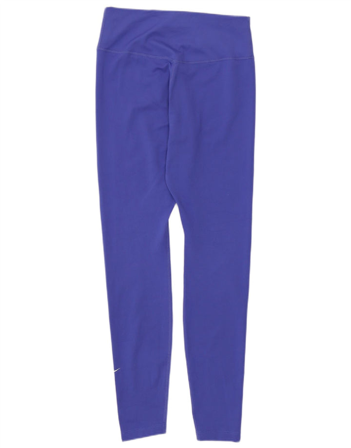 Nike Ženske Dri Fit Leggings UK 8 Small Blue Polyester