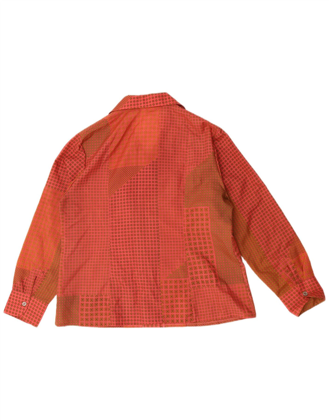 Vintage ženska košulja bluza UK 16 veliki crveni geometrijski poliester