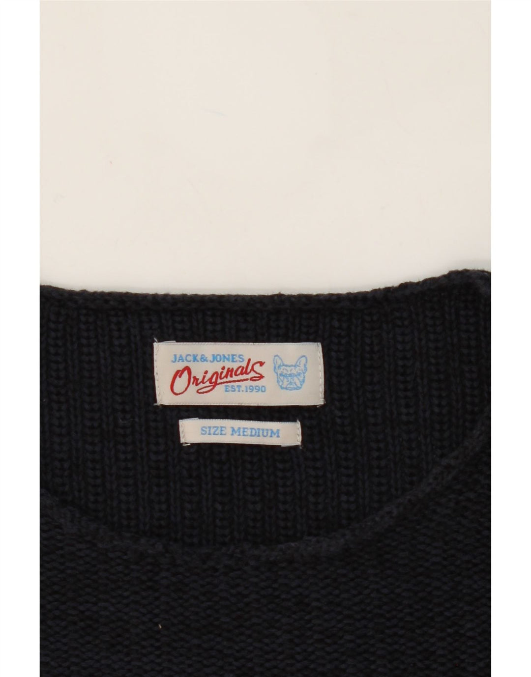 JACK & JONES Mens Crew Neck Jumper Sweater Medium Navy Blue Vintage Jack & Jones and Second-Hand Jack & Jones from Messina Hembry 