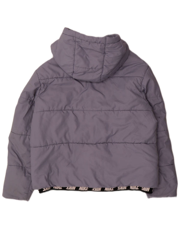 NIKE ženska jakna s kapuljačom i podstavljenom grafikom UK 18 XL plavi poliester