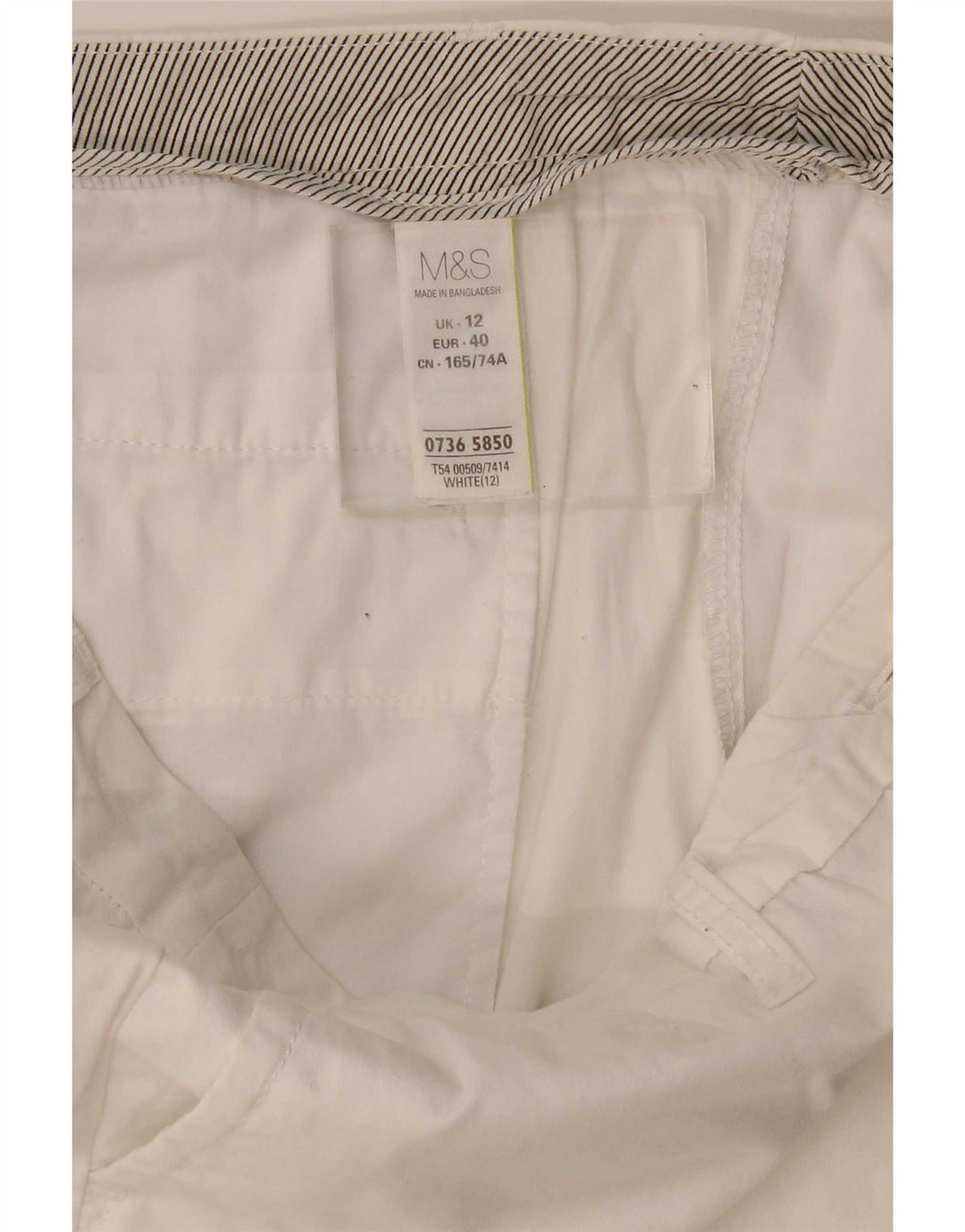 Marks & Spencer ženske chino kratke hlače UK 12 srednje W34 bijeli pamuk