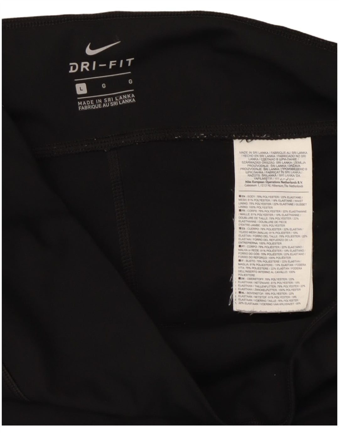 Nike Ženske Dri Fit Leggings UK 14 Veliki crni poliester