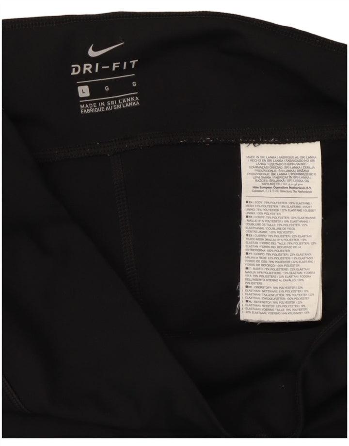 Nike Ženske Dri Fit Leggings UK 14 Veliki crni poliester