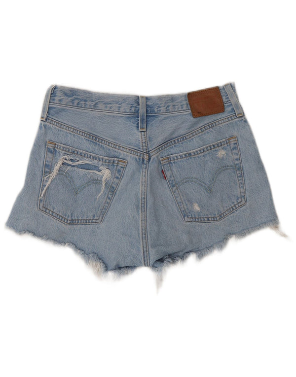 Levi's ženske 501 kratke traper hlače visokog struka W27 male plave pamučne