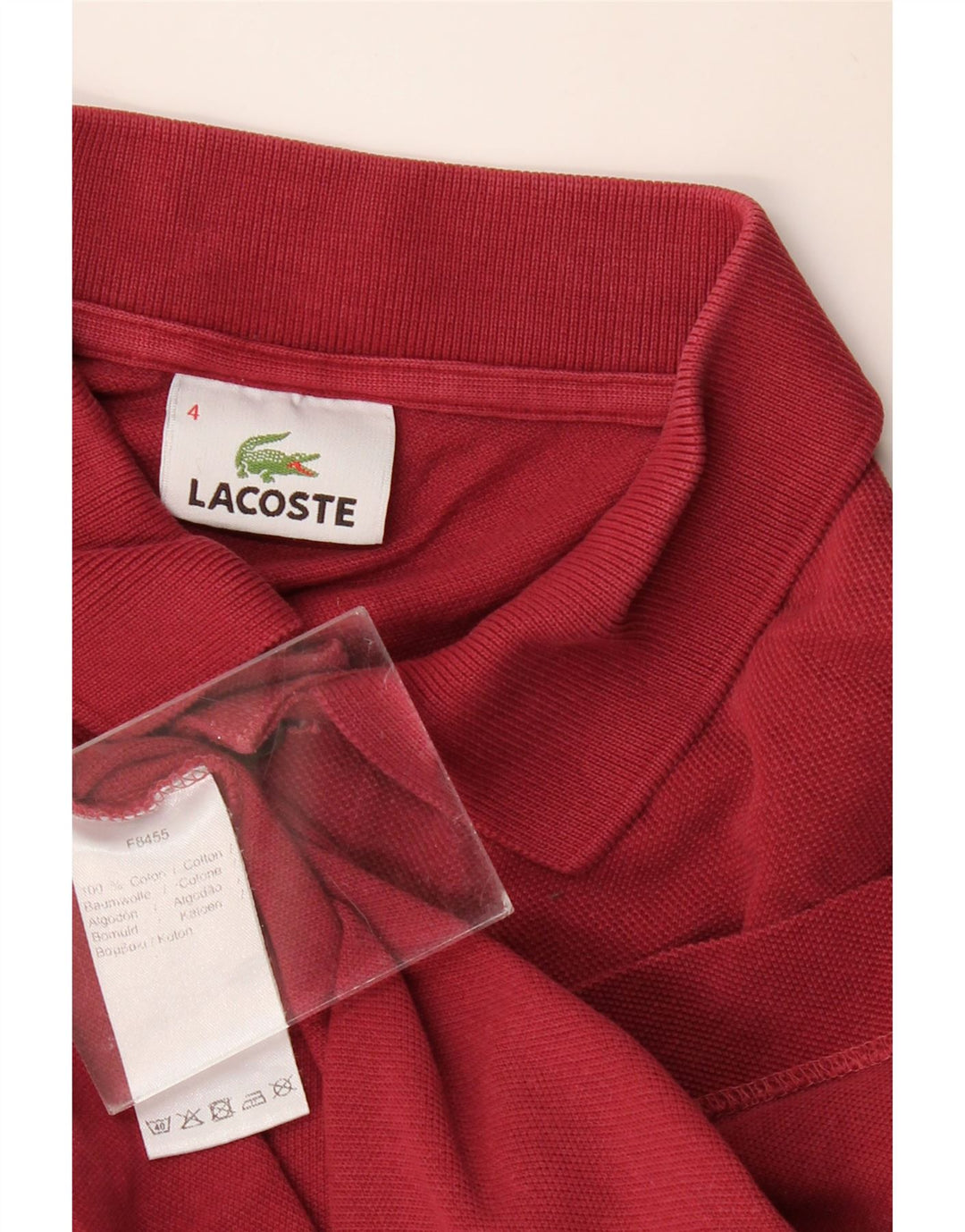 LACOSTE muška polo majica veličine 4, srednje tamnocrveni pamuk