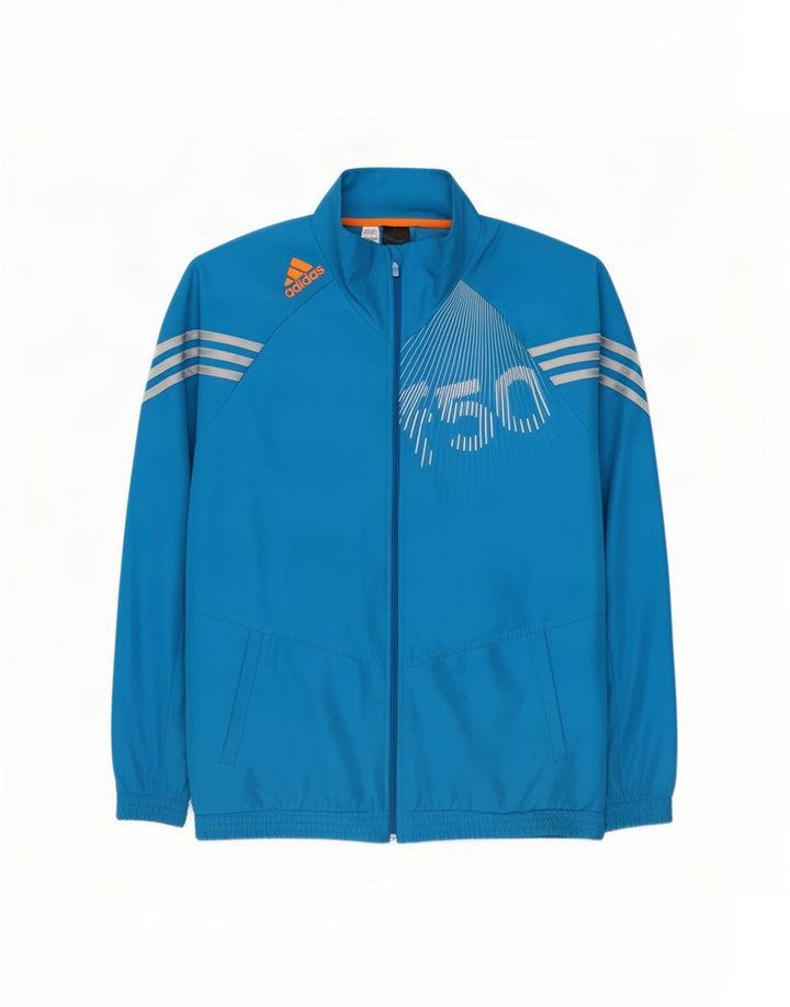 Adidas plava muška trenirka sa jaknom od srednje plavog poliestera