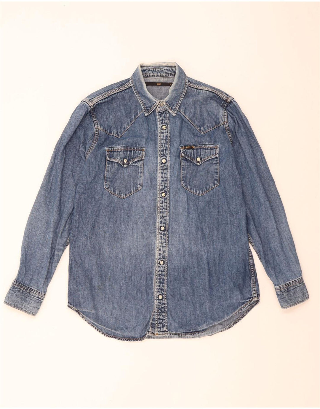 Lee muška traper košulja Srednje plavi pamuk