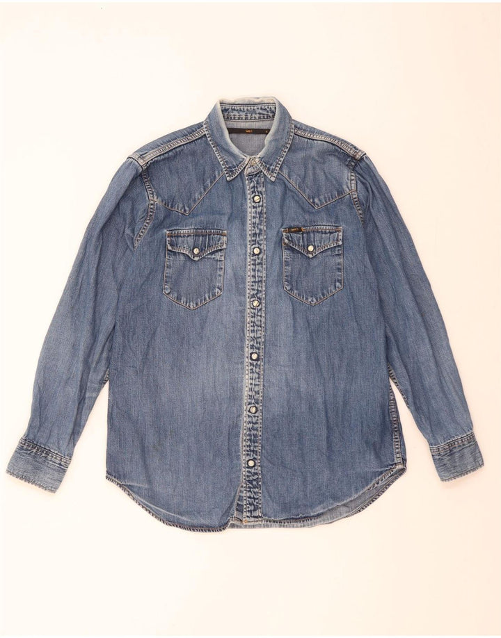 Lee muška traper košulja Srednje plavi pamuk