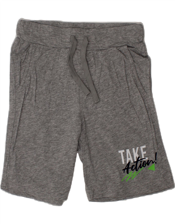 BENETTON Boys Graphic Sport Shorts 7-8 Years Medium Grey Cotton Vintage Benetton and Second-Hand Benetton from Messina Hembry 