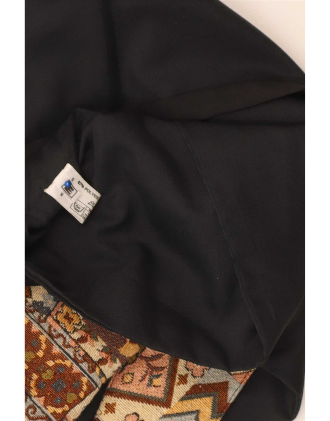 Vintage muški prsluk srednje smeđi geometrijski poliester