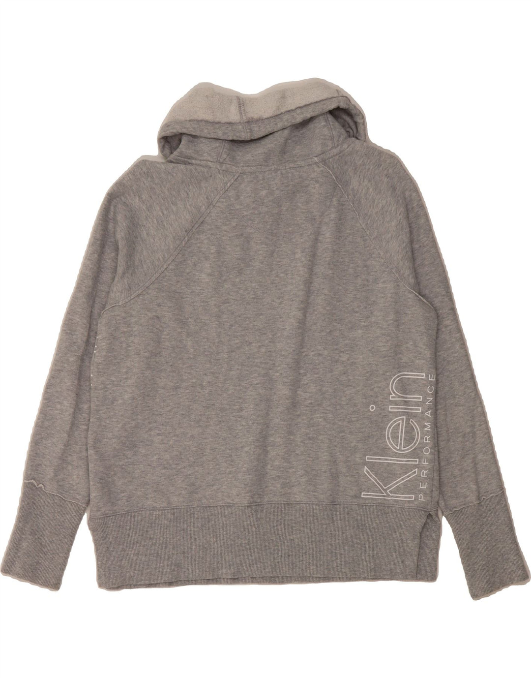 CALVIN KLEIN Womens Graphic Roll Neck Sweatshirt Jumper UK 14 Medium Grey Vintage Calvin Klein and Second-Hand Calvin Klein from Messina Hembry 
