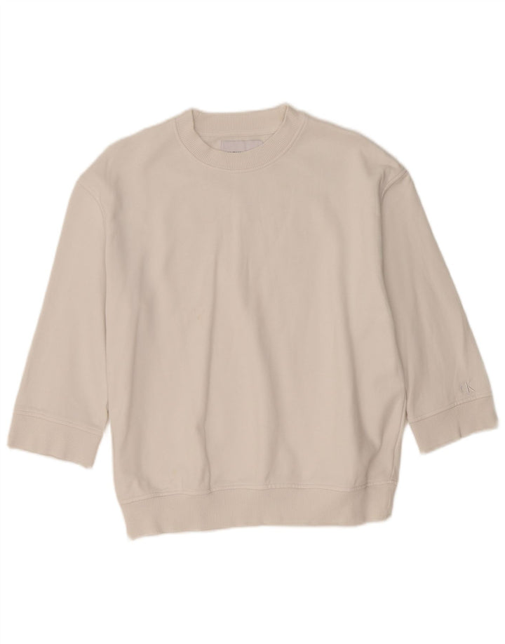 Calvin Klein Jeans Ženska majica s 3/4 rukavima UK 14 srednje bijela