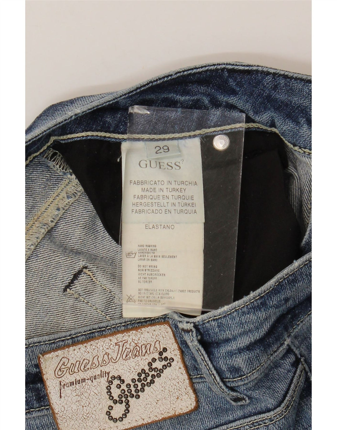 Ženske traperice Guess Bootcut W29 L34 plavi pamuk
