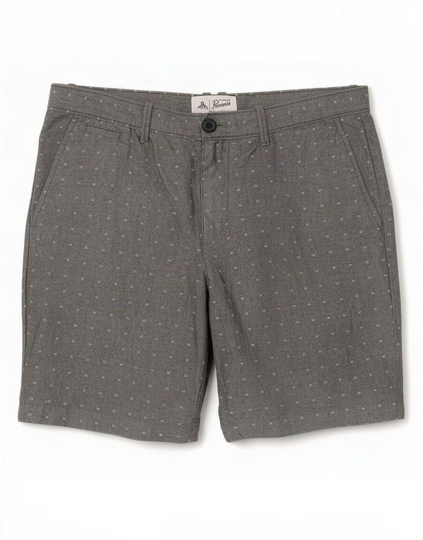 Penguin Mens Chino Shorts Large W34 Grey Spotted Cotton