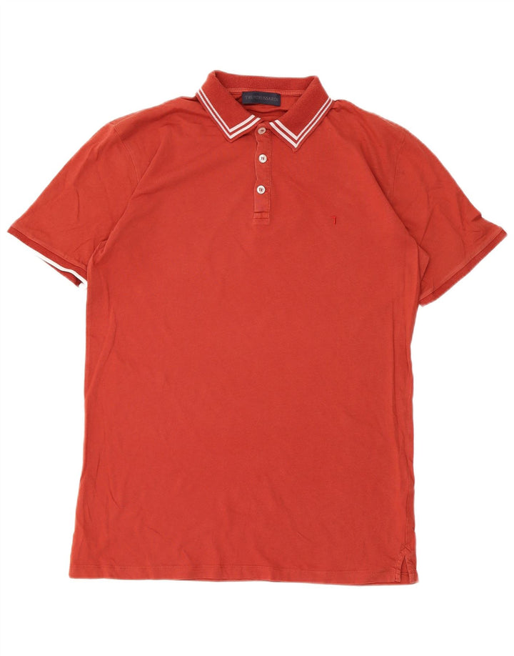 Trussardi muška polo majica srednje crvene boje od pamuka