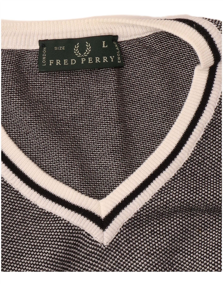 Fred Perry, muški džemper s V-izrezom, velika crna boja