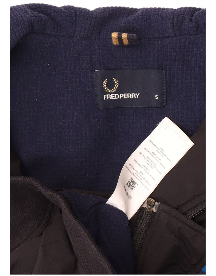 Fred Perry muška bomber jakna s kapuljačom UK 36 mala crna poliamidna