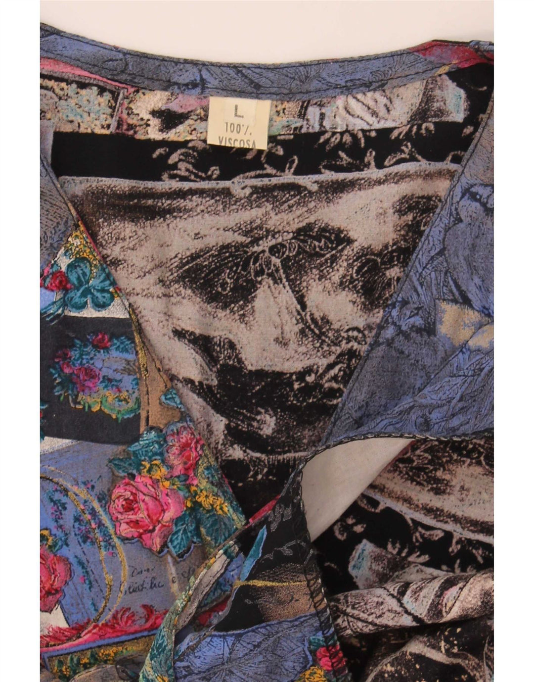 Vintage ženska košulja bluza UK 16 Veliki raznobojni patchwork