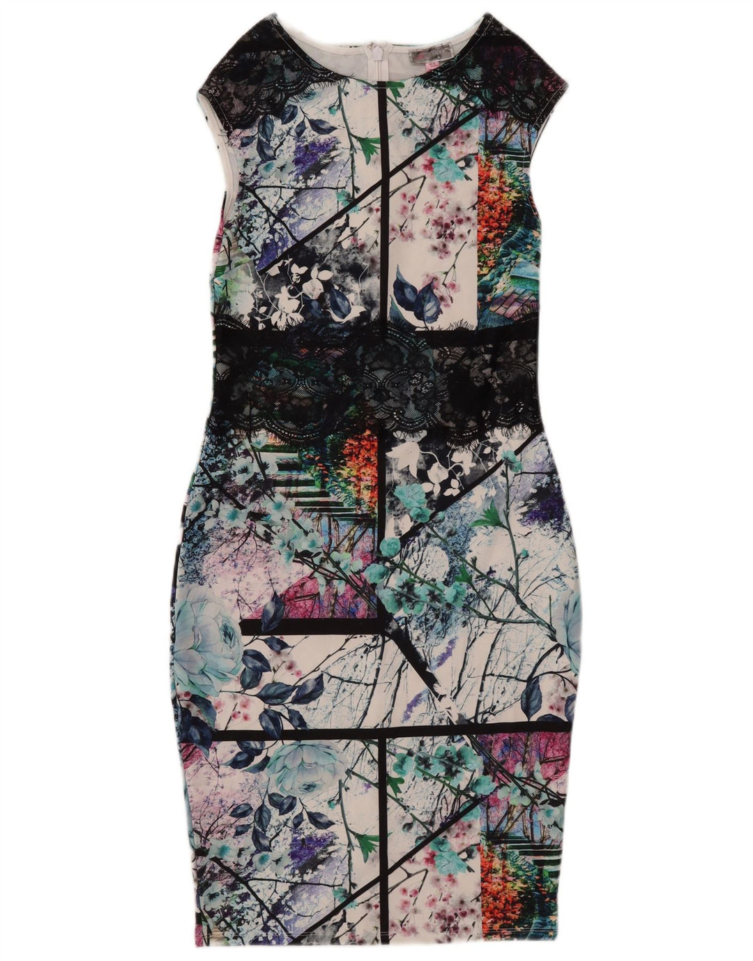 Lipsy Ženska grafička haljina do kroja UK 10 Mali raznobojni poliester