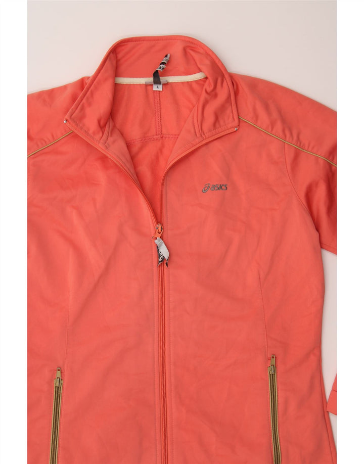 ASICS Womens Tracksuit Top Jacket UK 14 Large Orange Polyester Vintage Asics and Second-Hand Asics from Messina Hembry 