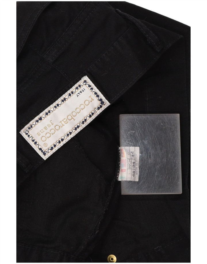 ROCCOBAROCCO ženske uske skraćene traperice IT 48 XL W34 L25 crni pamuk