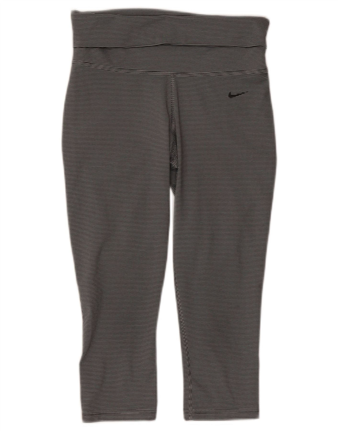 Nike Ženske Dri Fit Capri tajice UK 8 male sive pruge od poliestera