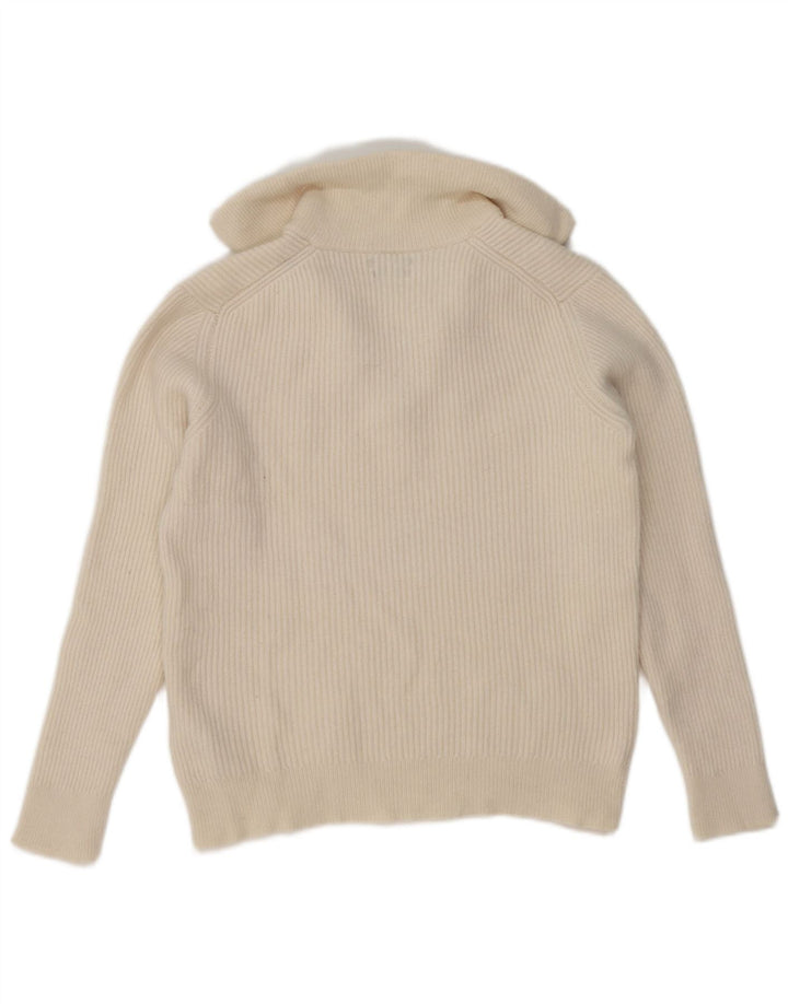Ženski džemper s polo izrezom Massimo Dutti UK 14 srednje bijele vune