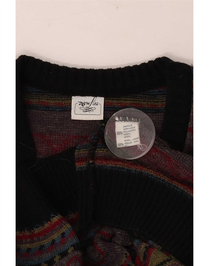 Vintage muški prsluk bez rukava Veliki raznobojni geometrijski akril