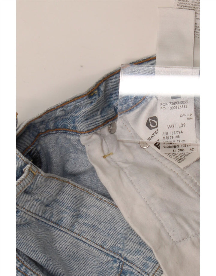 LEVI'S ženske ravne traperice s prsnim košem W31 L29 plavi pamuk