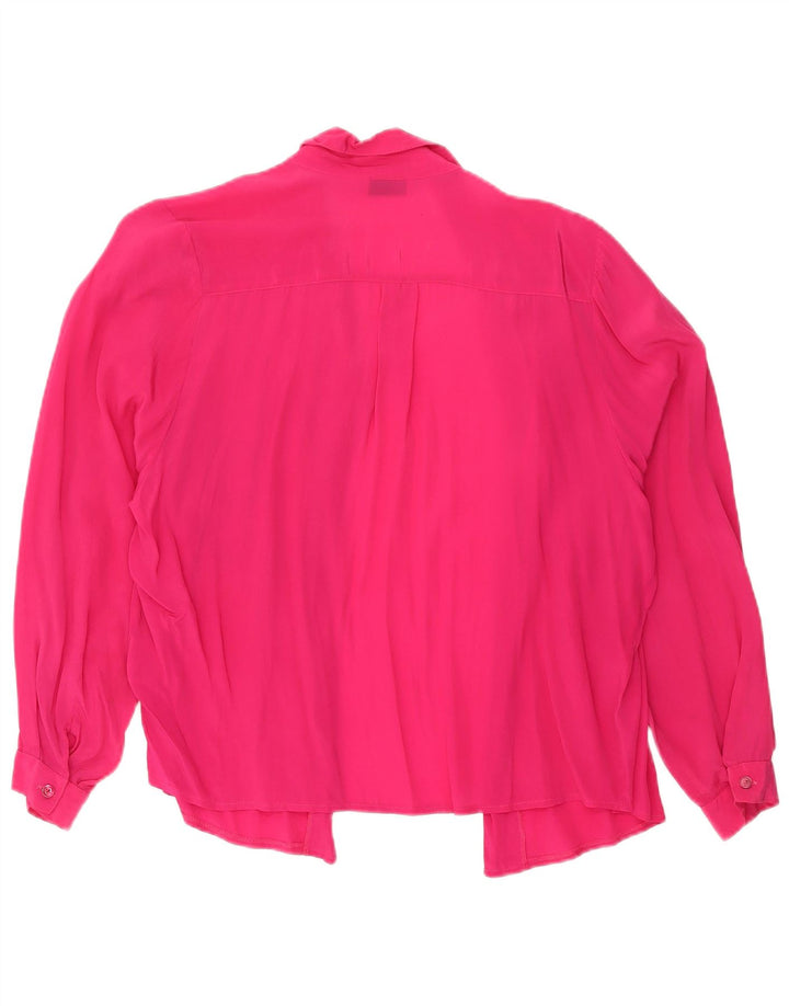 Vintage ženska prevelika košulja bluza UK 10 Mala ružičasta