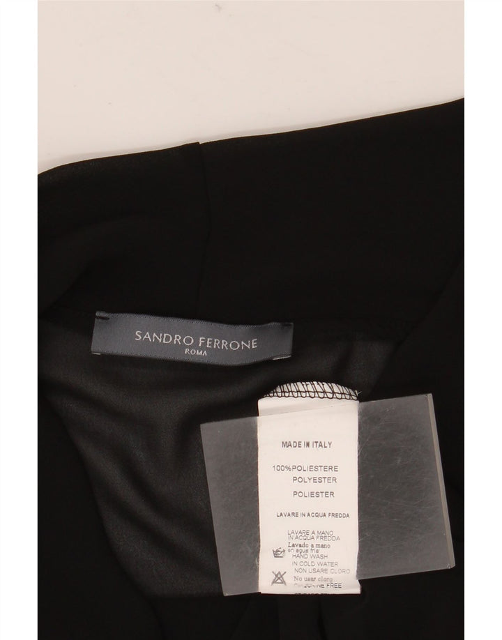 Gornji dio ženske prozirne bluze Sandro Ferrone UK 10, mali crni poliester