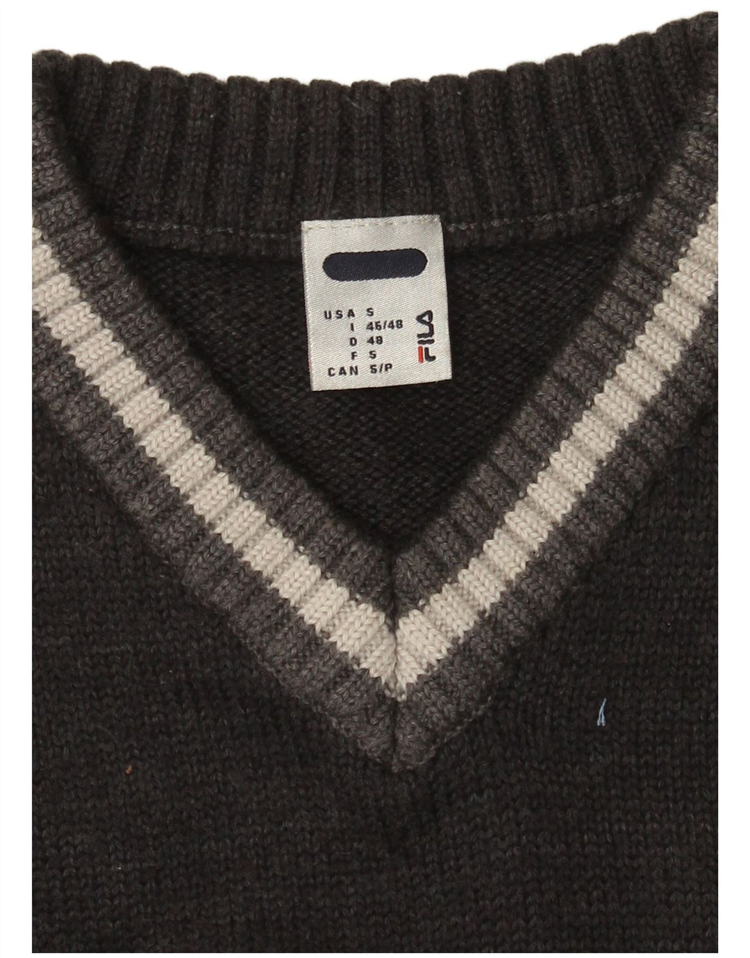 Fila muški pulover s V-izrezom mali sivi