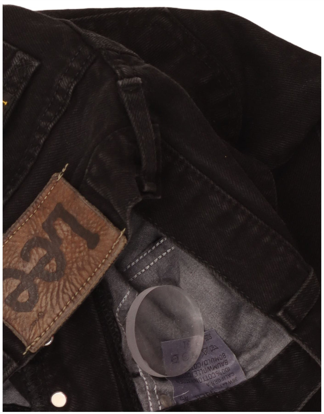 Ženske ravne traperice LEE W36 L30 crni pamuk