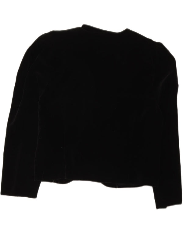 Vintage ženska jakna od baršunastog sakoa UK 16 Velika crna vunena cvjetna jakna