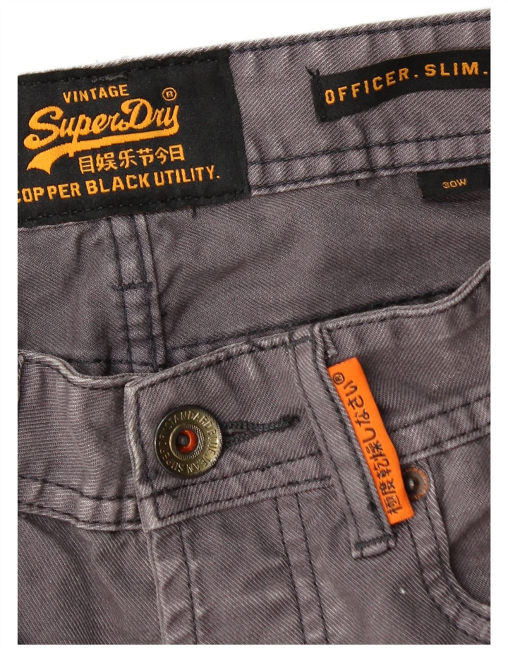 Superdry muške uske traper kratke hlače W30 srednje sivi pamuk
