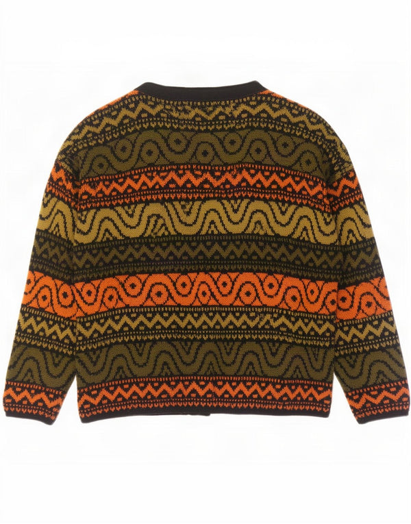 Vintage Womens Oversized Cardigan Sweater UK 18 XL Multicoloured Geometric