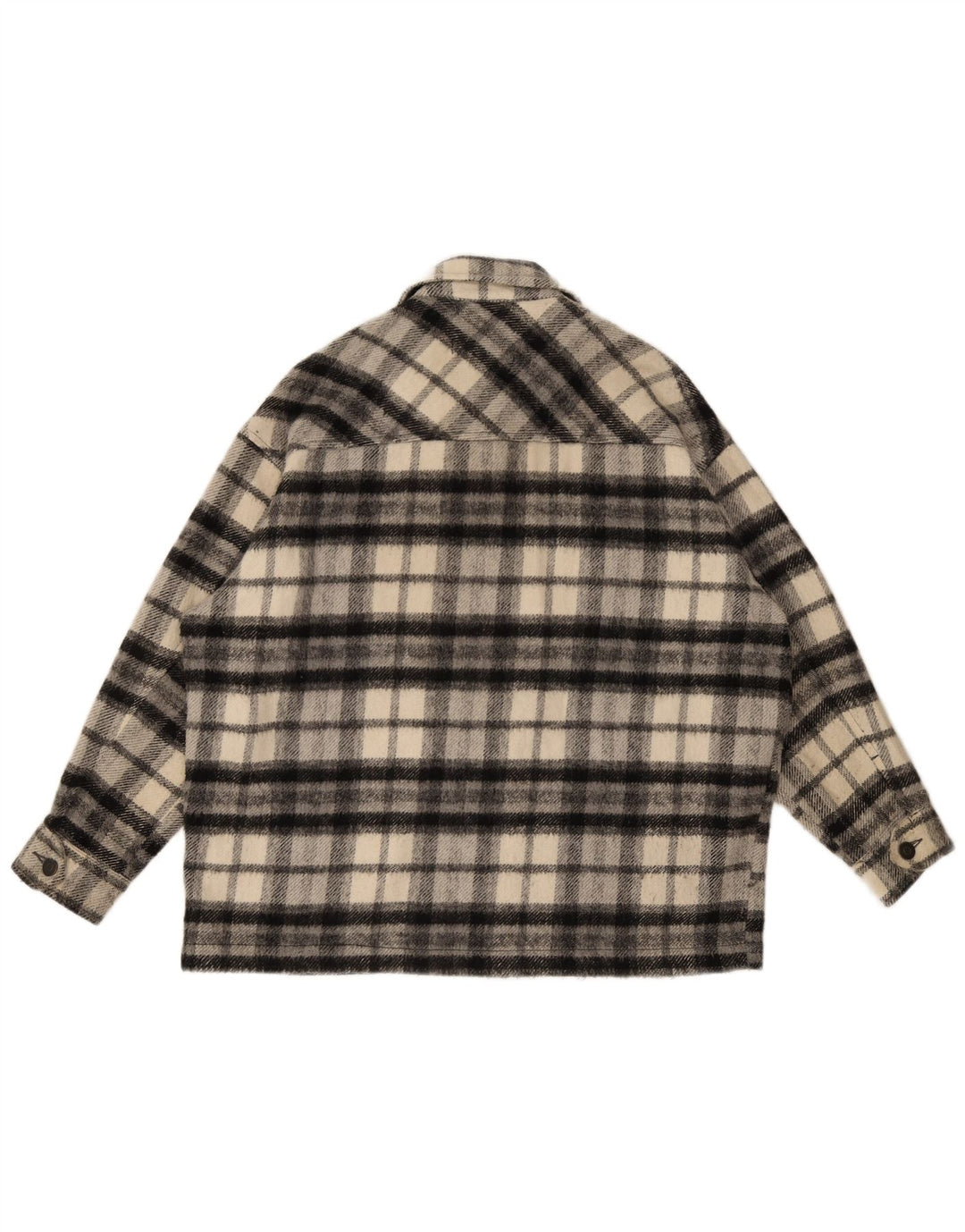 Zara ženska prevelika majica s flanelskom majicom UK 10, mali crni karirani