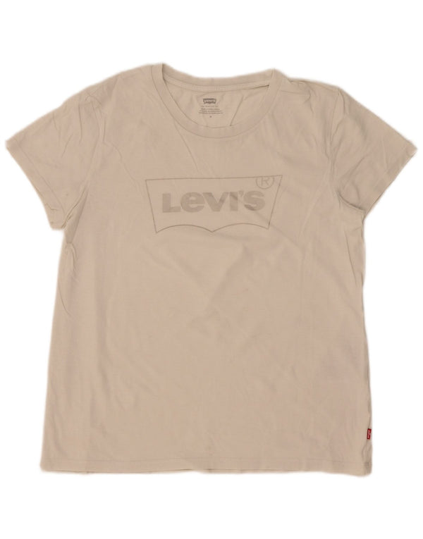 Gornja ženska majica kratkih rukava Levi's s grafičkim motivima UK 14 Srednje bijeli pamuk