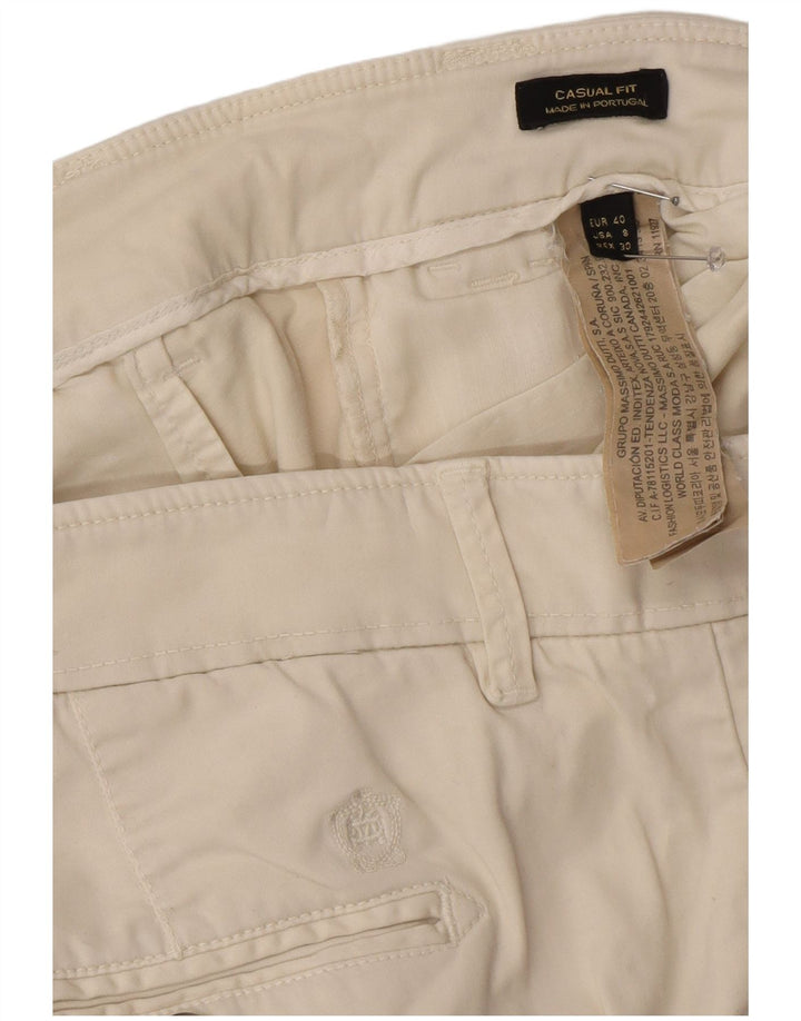 Ženske chino hlače Massimo Dutti EU 40 srednje W30 L29 sivobijele