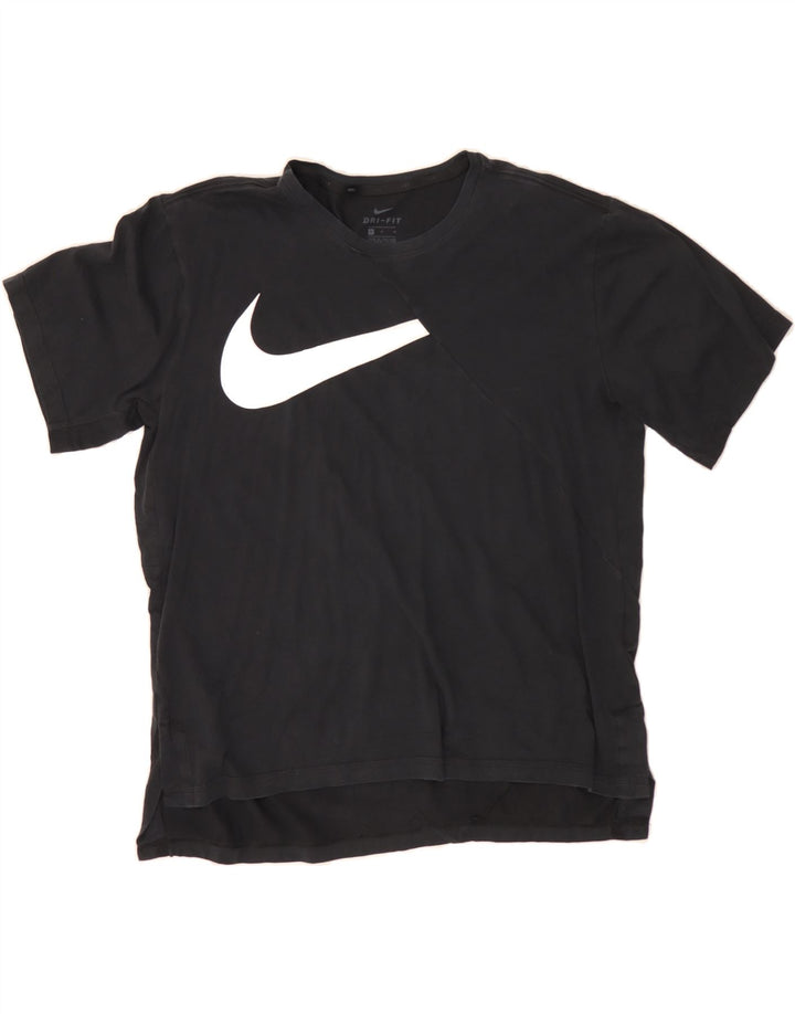 NIKE Mens Dri Fit Graphic T-Shirt Top Medium Black Cotton Vintage Nike and Second-Hand Nike from Messina Hembry 