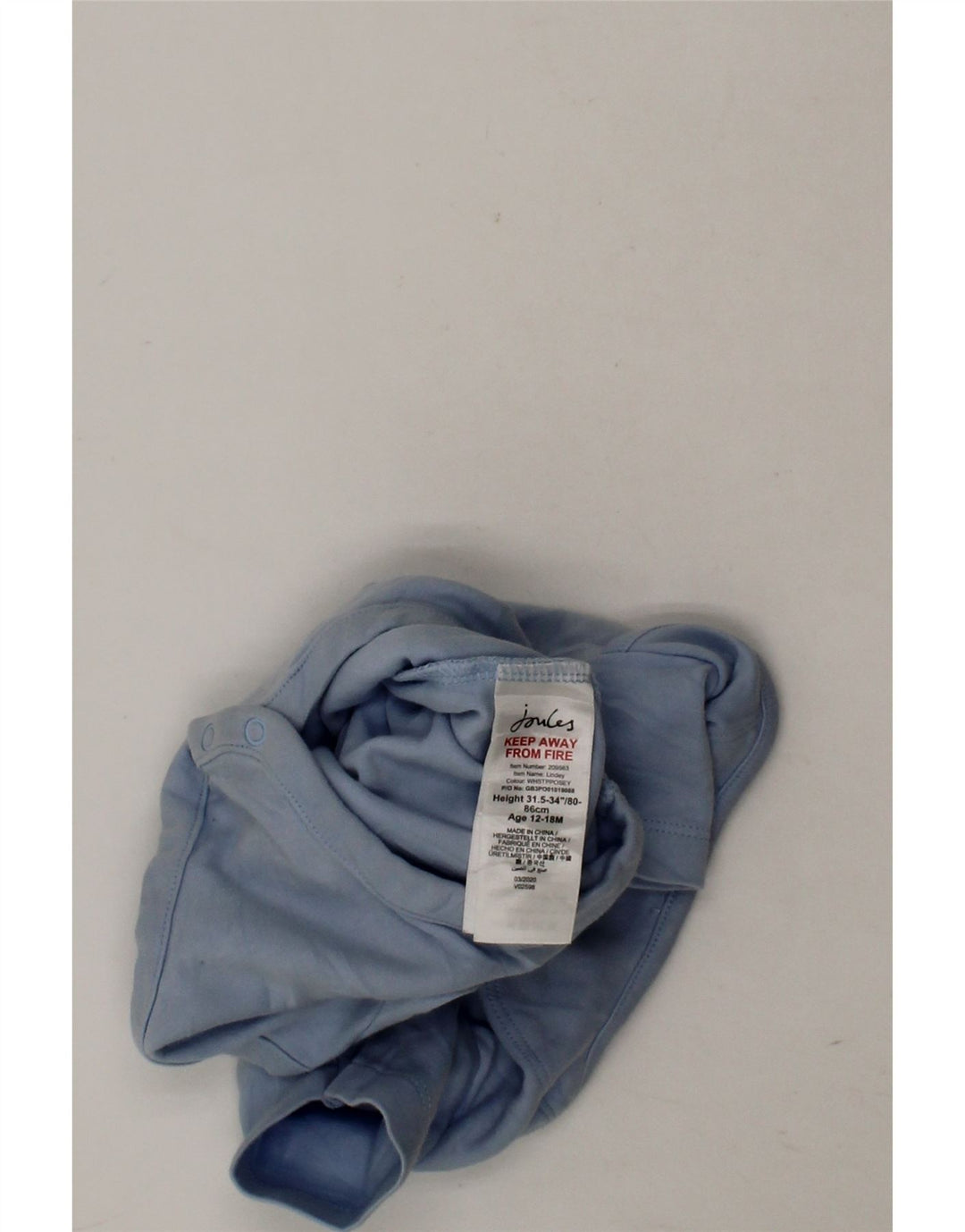 JOULES Baby Boys Bodysuit 12-18 Months Blue Cotton Vintage Joules and Second-Hand Joules from Messina Hembry 