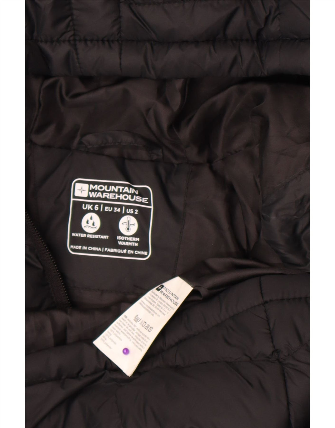 Mountain Warehouse Ženska podstavljena jakna s kapuljačom UK 6 XS crni poliester