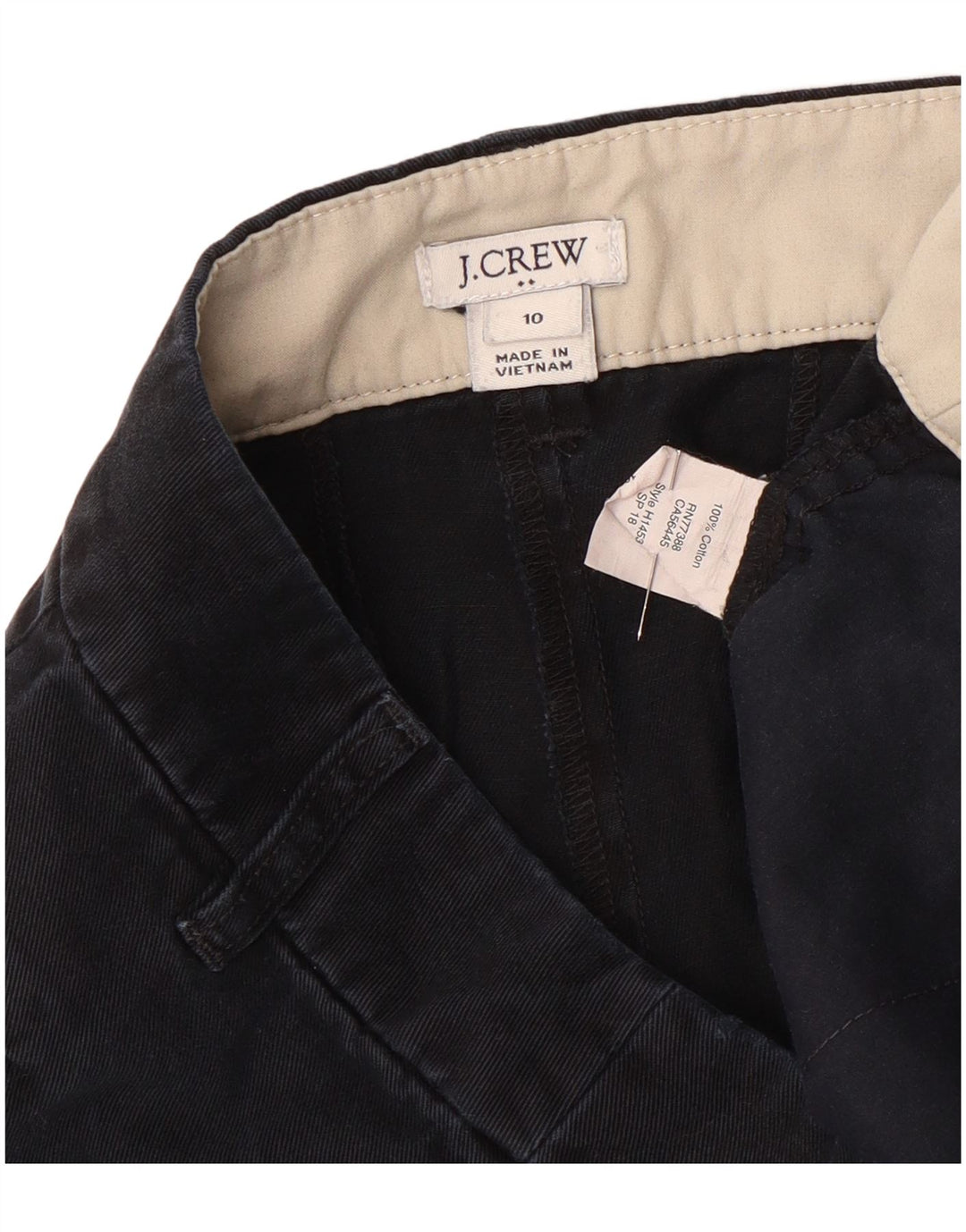 J. Crew Ženske chino kratke hlače US 10 Large W34 crni pamuk