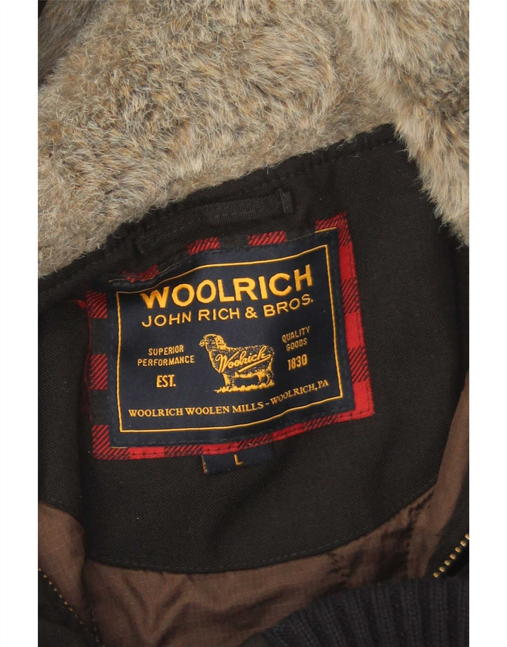 Woolrich muška podstavljena bomber jakna s kapuljačom UK 40 veliki crni poliamid