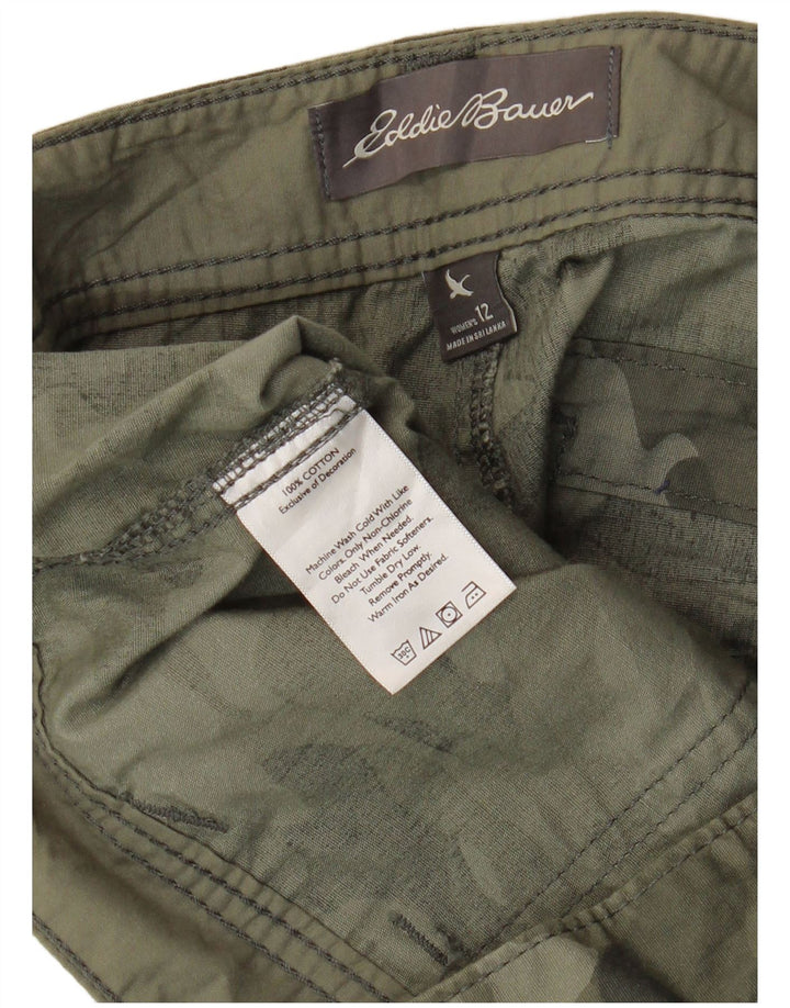 EDDIE BAUER Ženske chino kratke hlače US 12 Large W36 kaki kamuflažni pamuk